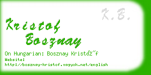 kristof bosznay business card